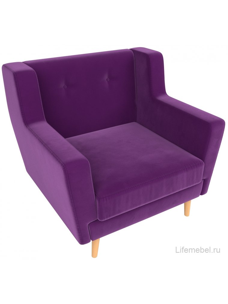 Кресло Брайтон фиолетовый микровельвет