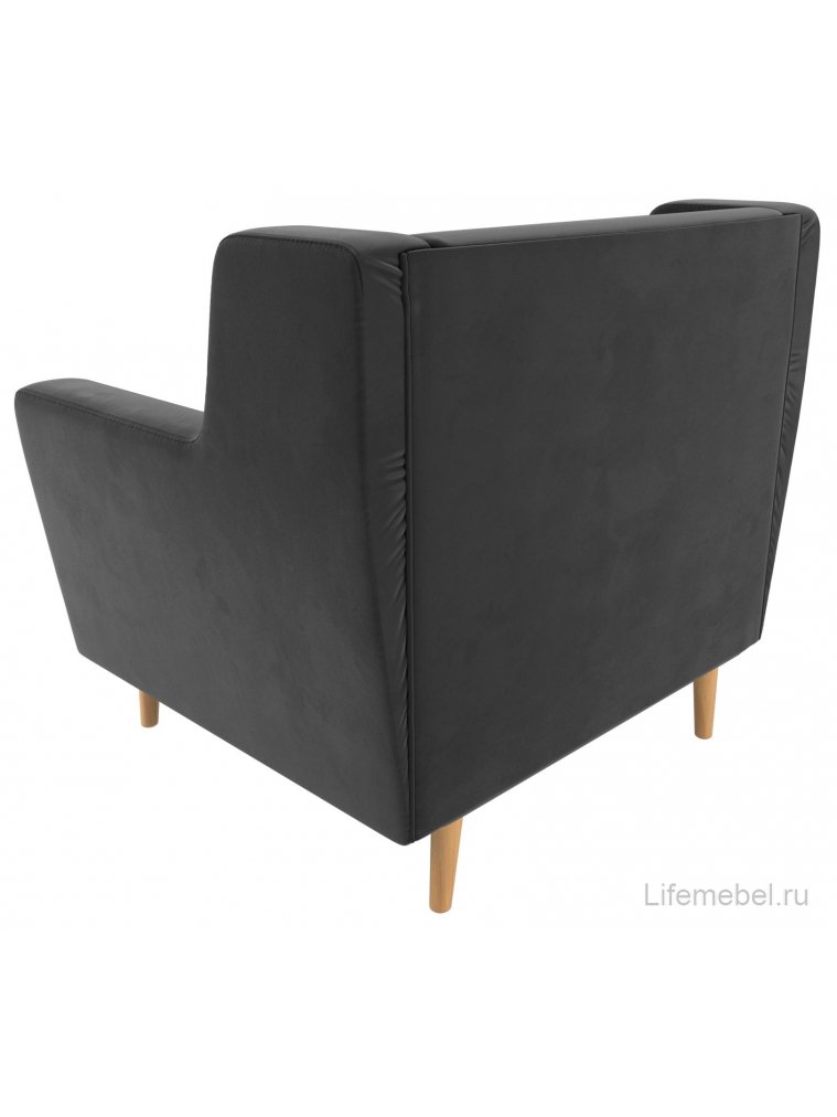 Кресло Брайтон серый велюр