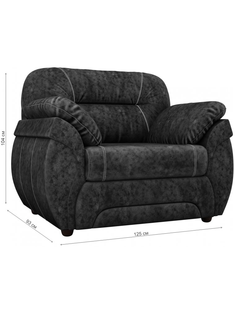 Кресло Бруклин велюр черный