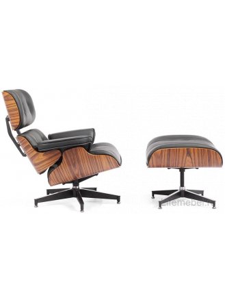 Кресло Eames Lounge chair черный оттоманка Eames Lounge chair черная