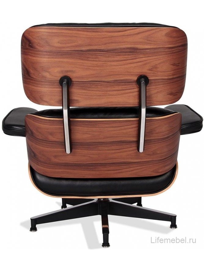 Кресло Eames Lounge chair черный оттоманка Eames Lounge chair черная