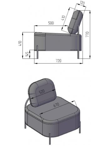Кресло Gawaii темно-серое