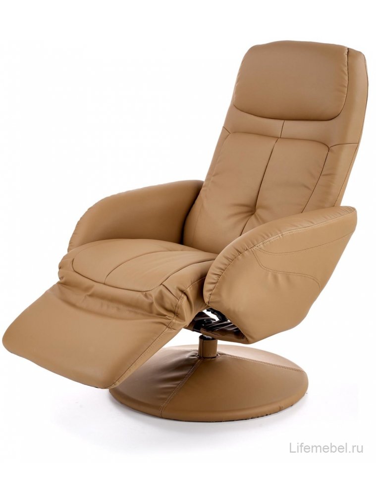 Кресло Optima раскладное бежевая экокожа