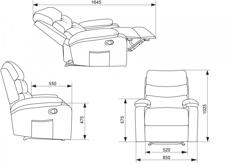 Кресло Han ткань серый