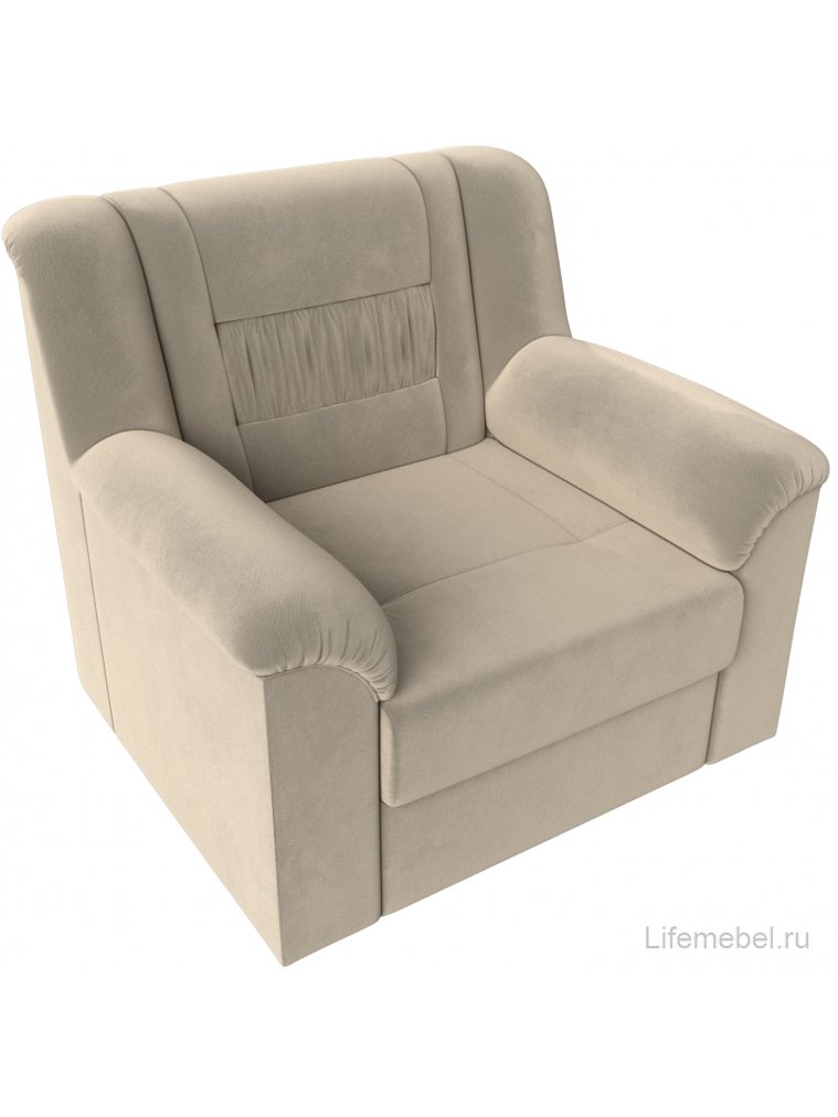 Кресло Карелия бежевый микровельвет
