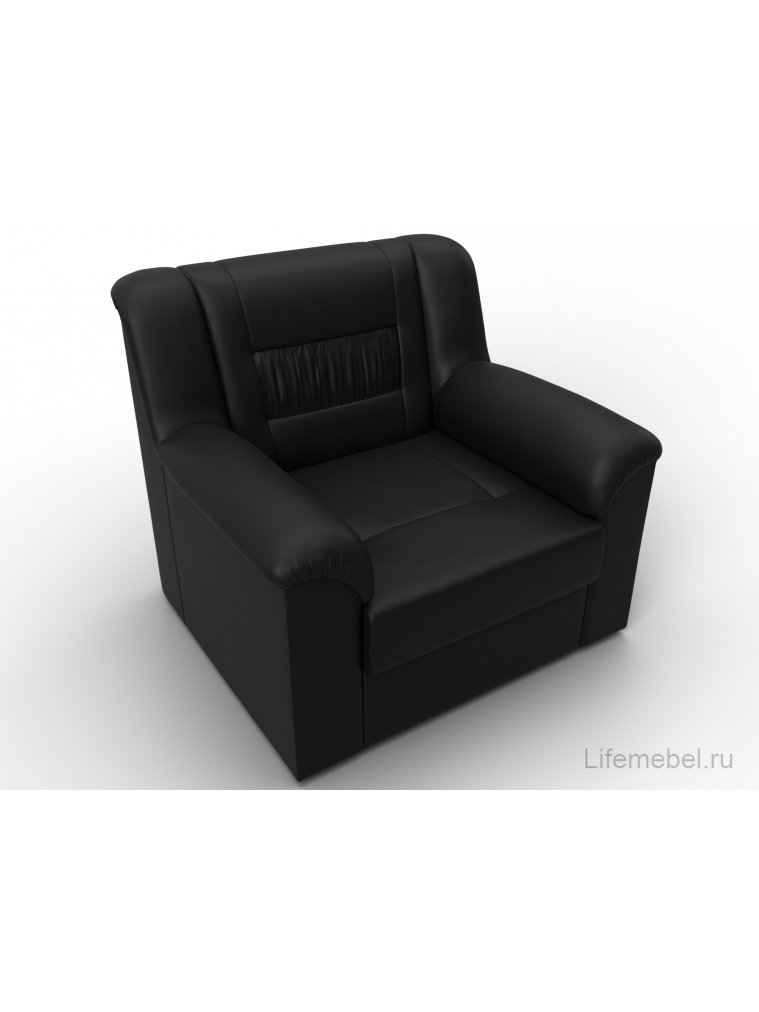 Кресло Карелия черная экокожа