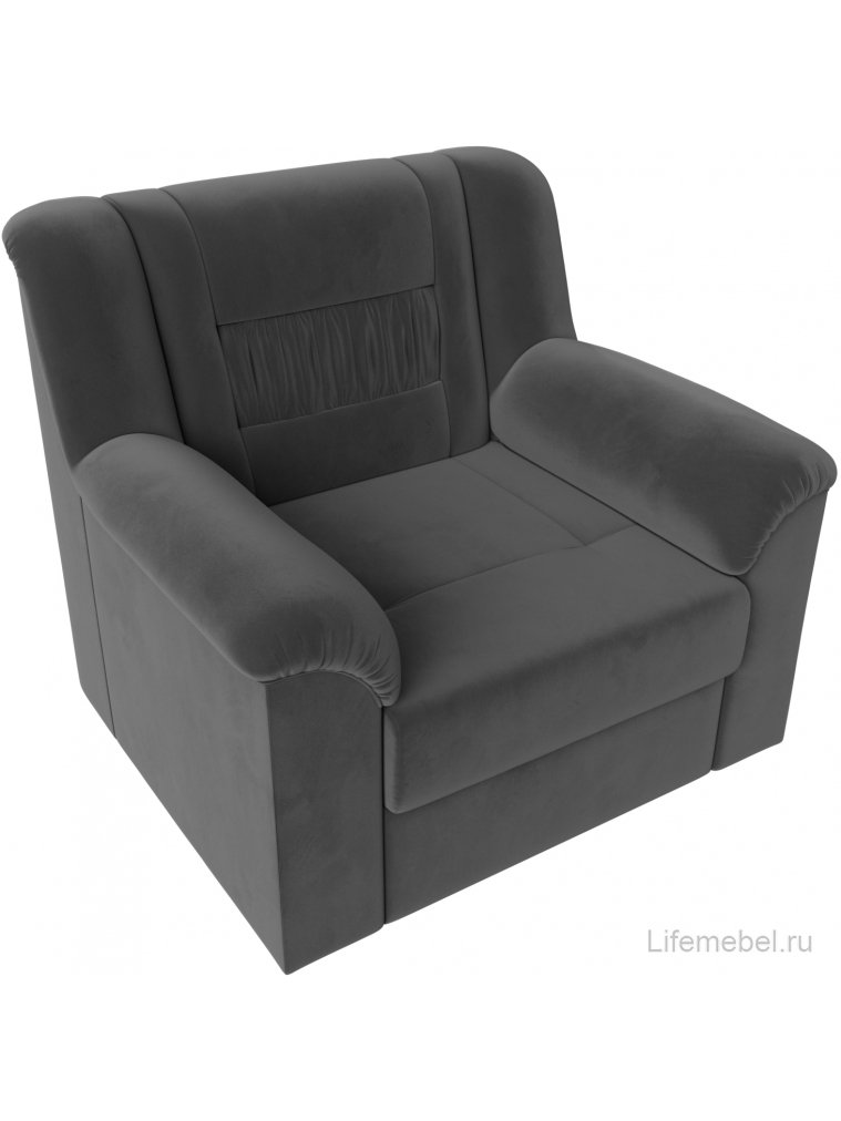 Кресло Карелия серый велюр
