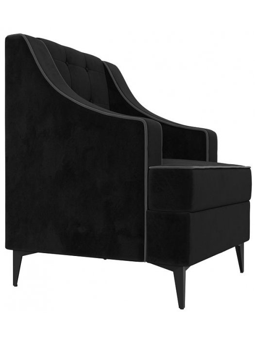 Кресло Ривер-Софт черный / серый велюр