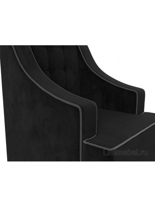 Кресло Ривер-Софт черный / серый велюр