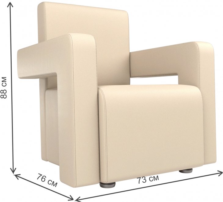 Кресло Рамос бежевая экокожа