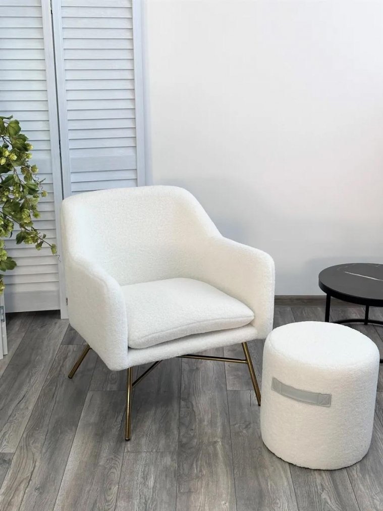 Кресло Sheep Nini белый / золотой