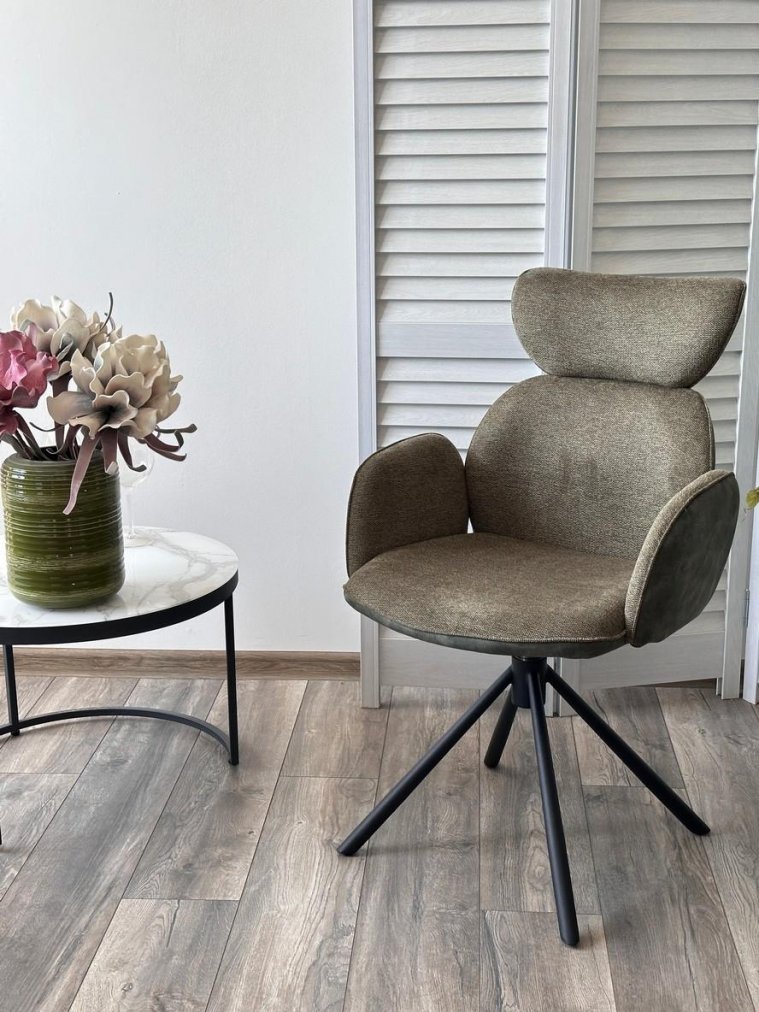 Кресло Vardy 360 поворотное brego-77 зеленый / 7525-156 зеленый велюр / черный