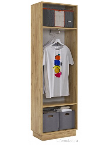 Шкаф Моди двухдверный дуб крафт золотой / белое дерево