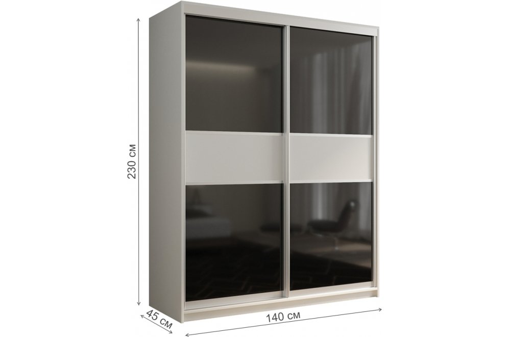 Шкаф-купе Кааппи 12 140х45 белый бриллиант