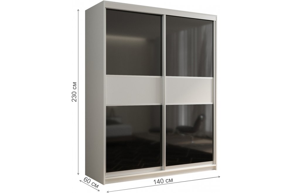 Шкаф-купе Кааппи 12 140х60 белый бриллиант