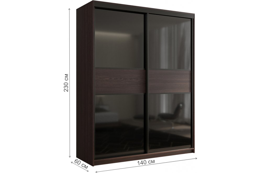 Шкаф-купе Кааппи 12 140х60 венге