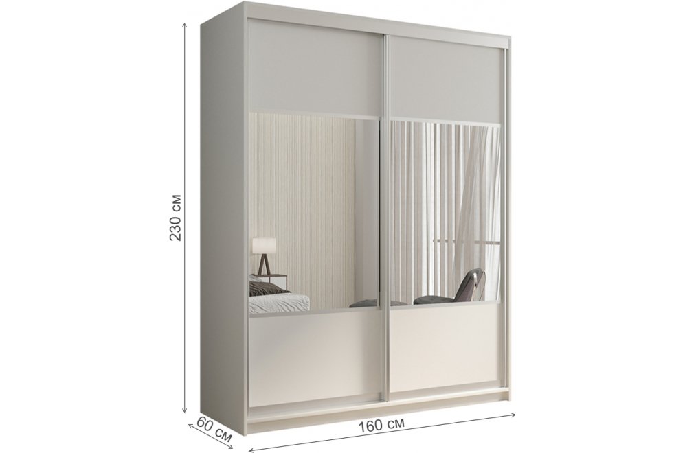 Шкаф-купе Кааппи 6 160х60 белый бриллиант