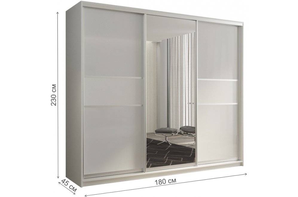 Шкаф-купе Кааппи 10 180х45 белый бриллиант