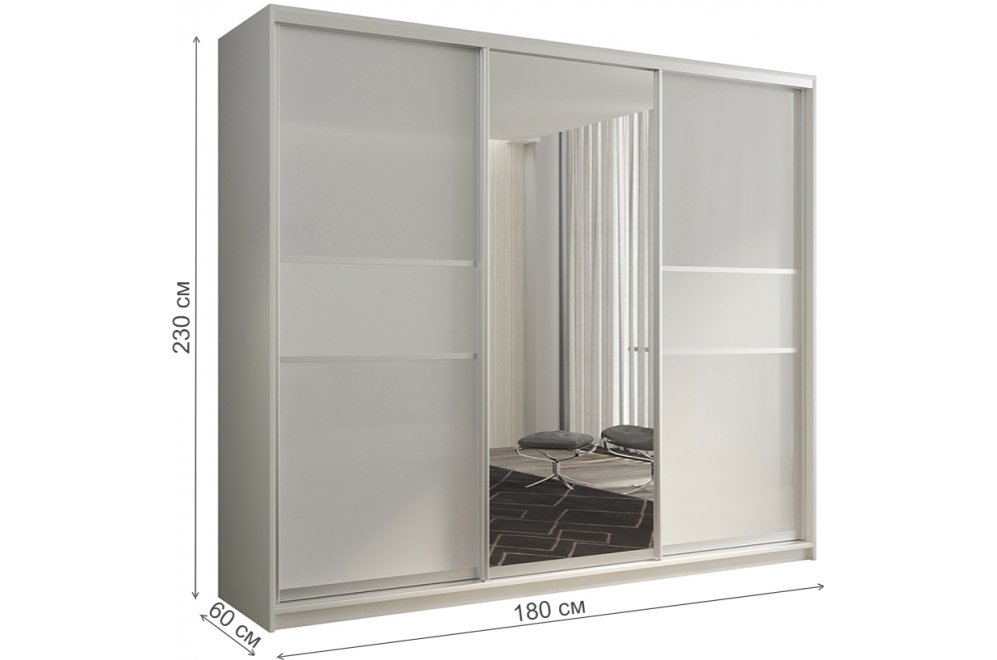 Шкаф-купе Кааппи 10 180х60 белый бриллиант