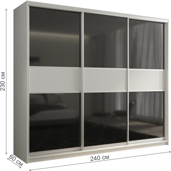 Шкаф-купе Кааппи 12 240х60 белый бриллиант