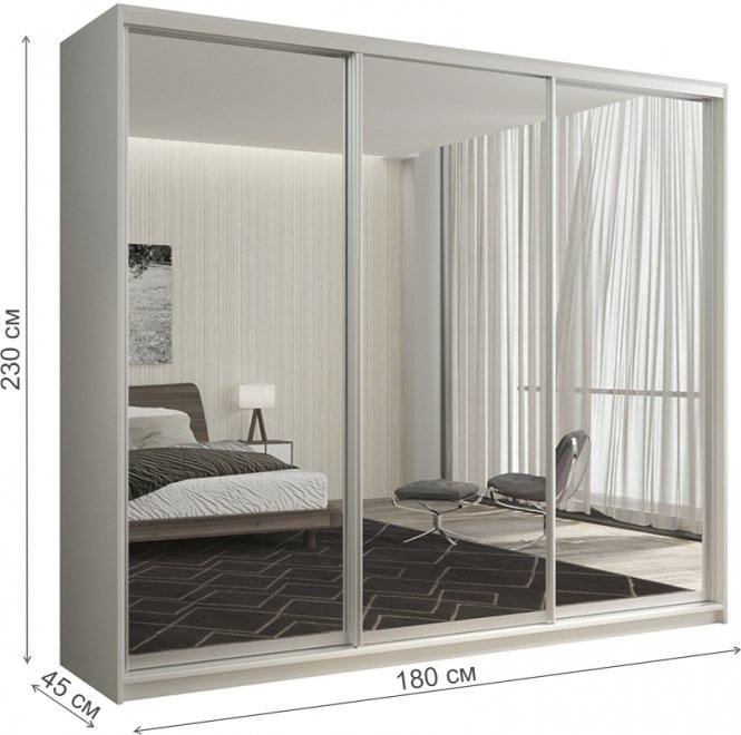 Шкаф-купе Кааппи 1 180х45 белый бриллиант