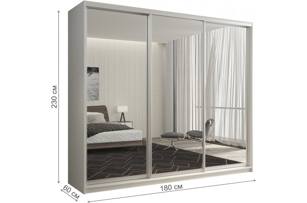 Шкаф-купе Кааппи 1 180х60 белый бриллиант