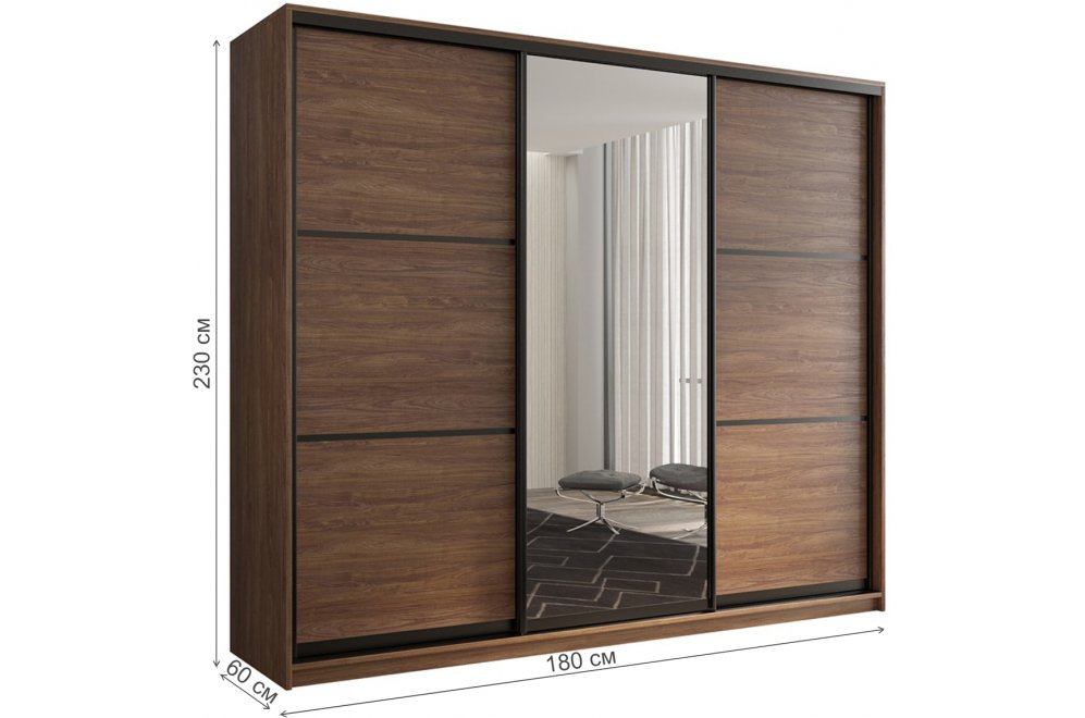 Шкаф-купе Кааппи 2 180х60 морское дерево винтаж