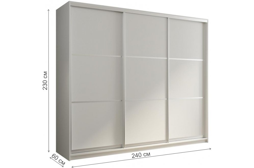 Шкаф-купе Кааппи 4 240х60 белый бриллиант