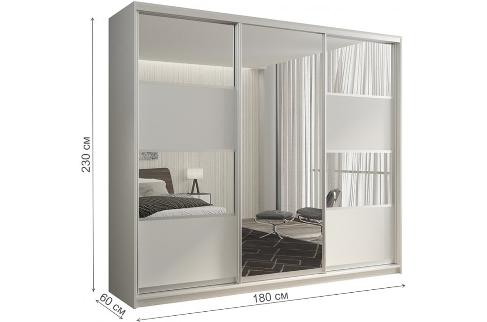 Шкаф-купе Кааппи 5 180х60 белый бриллиант