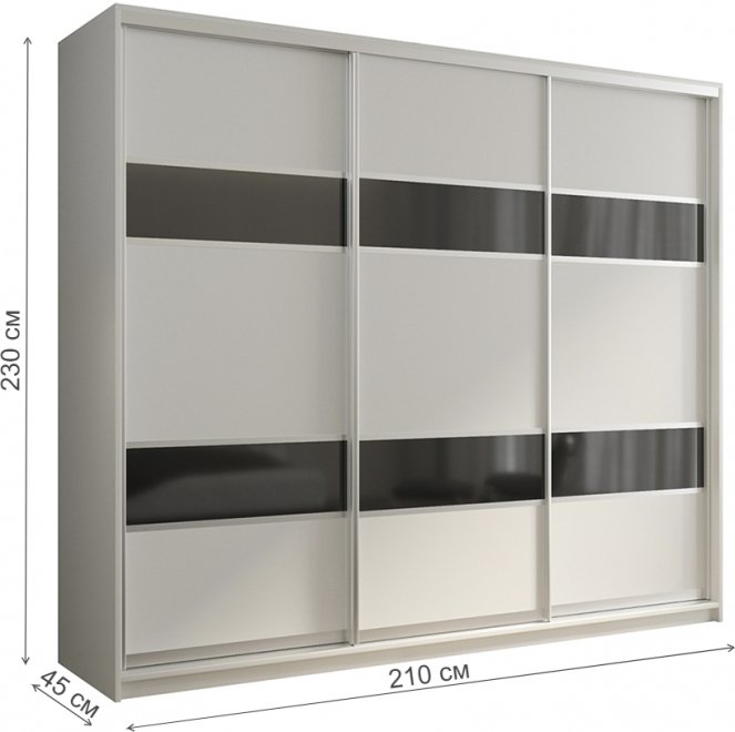 Шкаф-купе Кааппи 7 210х45 белый бриллиант