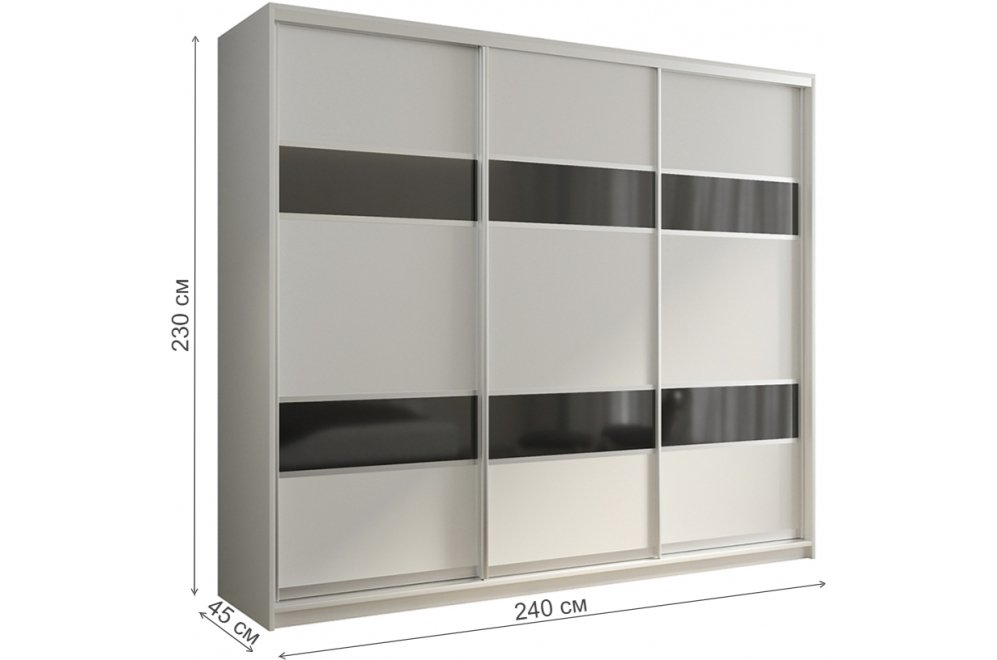 Шкаф-купе Кааппи 7 240х45 белый бриллиант