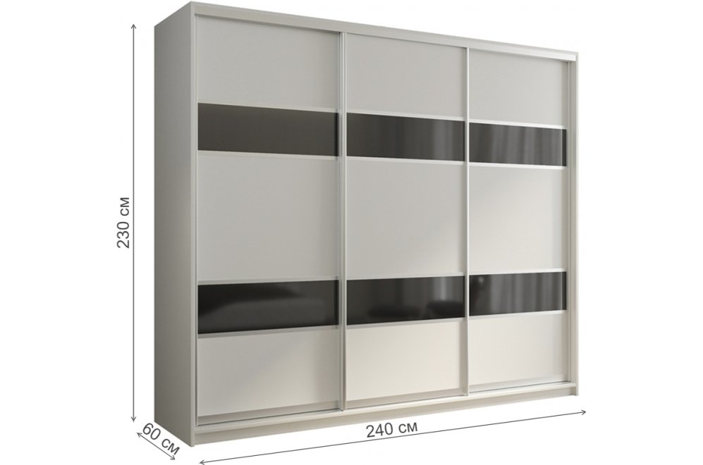 Шкаф-купе Кааппи 7 240х60 белый бриллиант