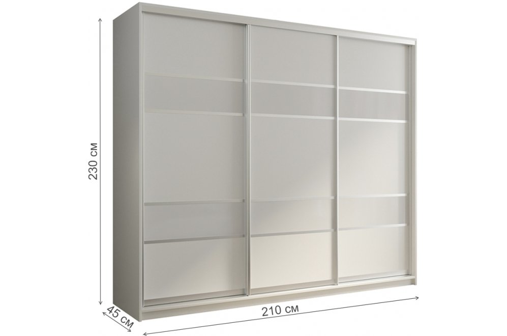 Шкаф-купе Кааппи 8 210х45 белый бриллиант