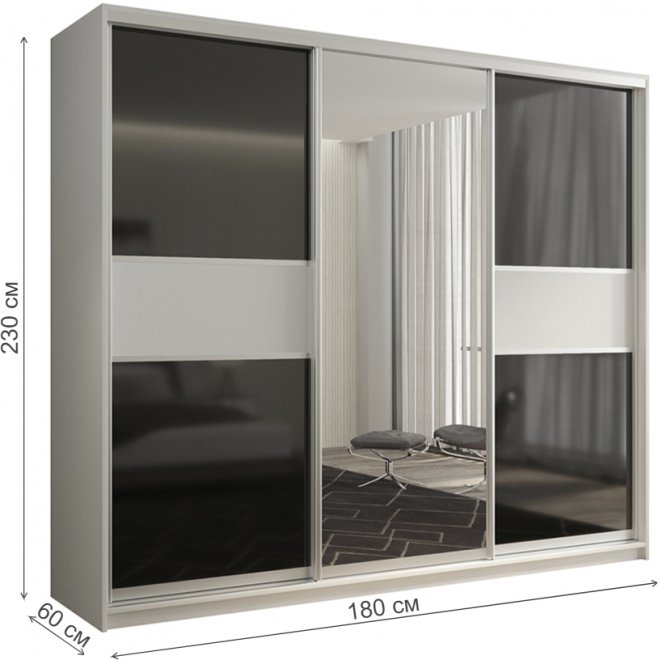 Шкаф-купе Кааппи 9 180х60 белый бриллиант