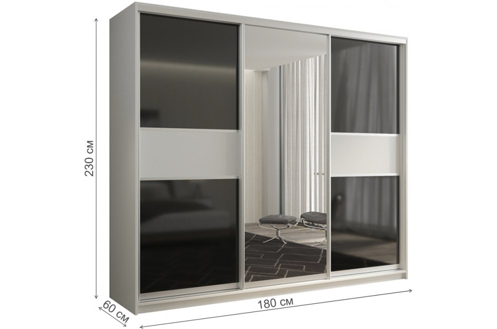 Шкаф-купе Кааппи 9 180х60 белый бриллиант