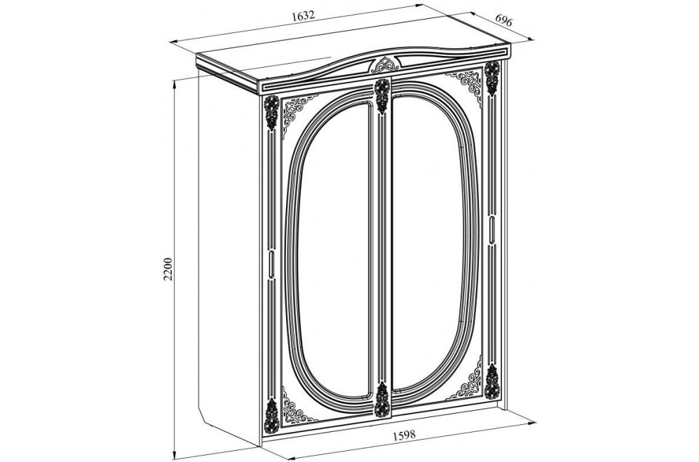 Шкаф-купе Ассоль плюс АС-16 ваниль