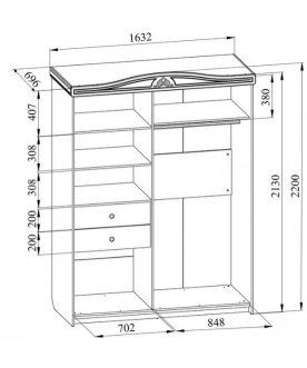 Шкаф-купе Ассоль плюс АС-20