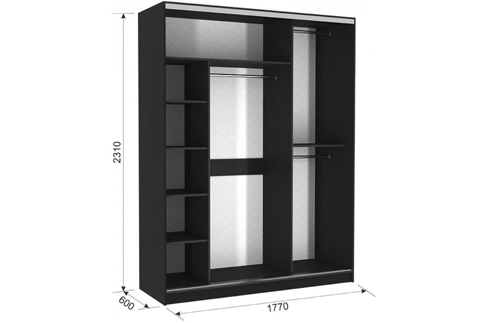 Шкаф-купе Бассо 4-600 розы венге