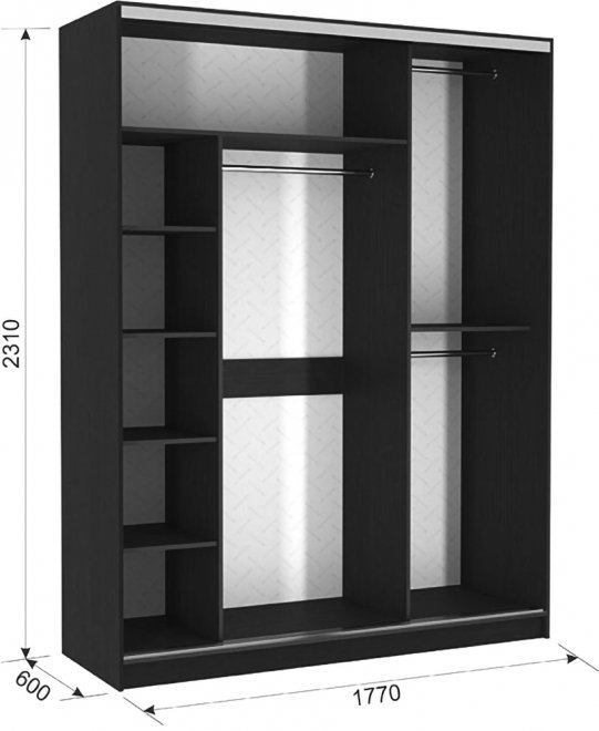 Шкаф-купе Бассо 7-600 08 дуб млечный
