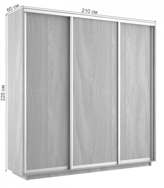 Шкаф-купе Экспресс 2100х2200х600 дуб табачный