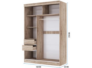 Шкаф-купе без зеркал 1,5 м