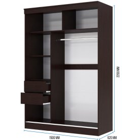 Шкаф-купе без зеркал 1,5 м