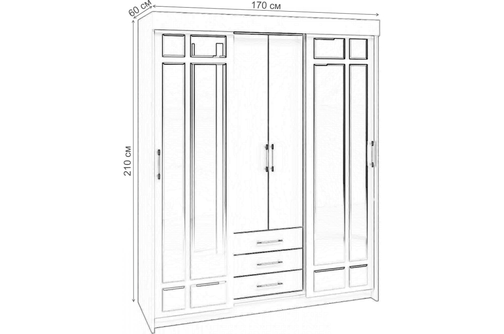 Шкаф-купе Фортуна ясень шимо светлый / ясень шимо светлый