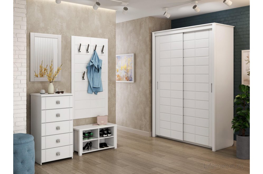 Шкаф-купе Изабель ИЗ-60К белое дерево