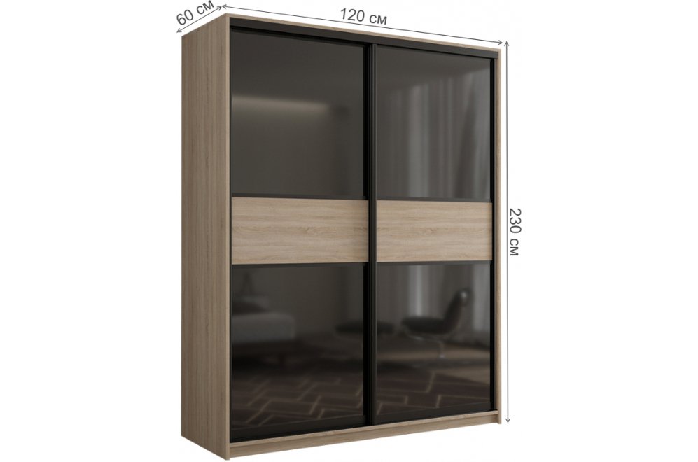 Шкаф-купе Кааппи 12 120х60 дуб сонома светлый