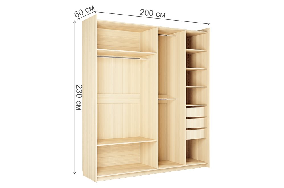 Шкаф-купе Капелла №26 туя светлая