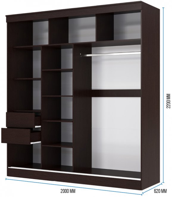 Шкаф-купе Танго-2 2 м венге / зеркало