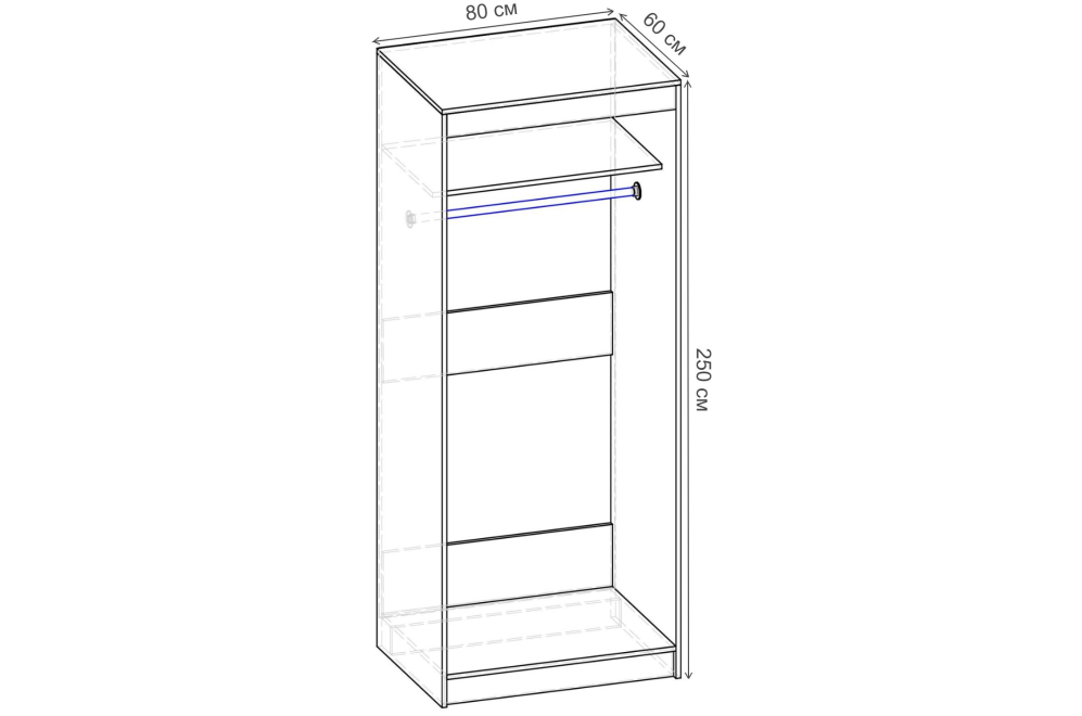 Шкаф-купе Риф 2 ШК.019.800-24 вариант 5 дуб светлый