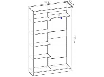 Шкаф-купе Риф 2 ШК.020.900-25 вариант 6