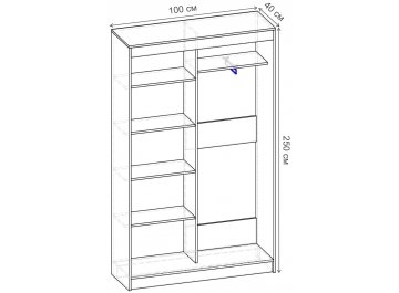 Шкаф-купе Риф 2 ШК.021.1000-24 вариант 5